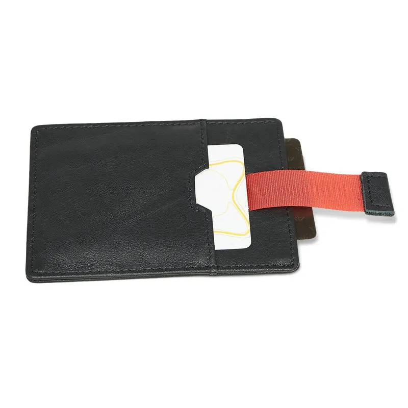 GENODERN RFID блокирующий держатель для карт с подтягивающим шнурком мужской кредитный держатель для карт s тонкий из натуральной кожи кредитный держатель для карт