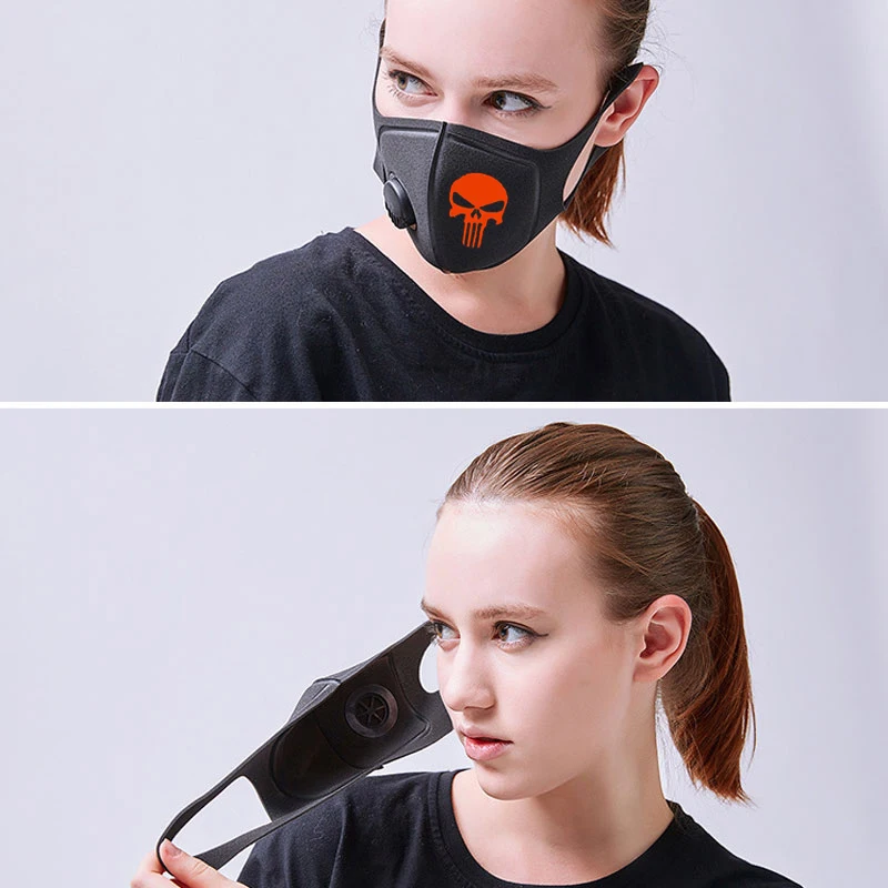 1 шт. респираторная Пылезащитная маска обновленная версия для мужчин и женщин анти-туман дымка пыль Pm2.5 пыльца 3D обрезанная дышащая маска для рта с черепом