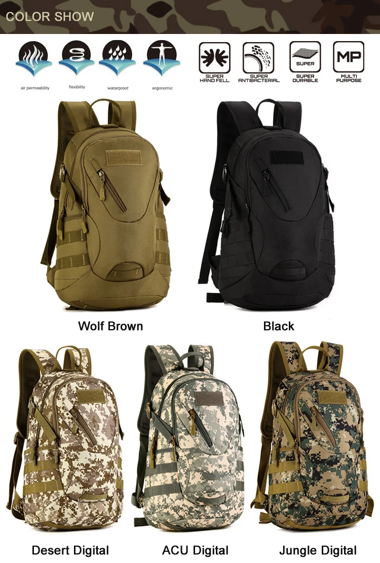 impermeável náilon mochila de viagem para caminhada caminhada camuflagem mochila