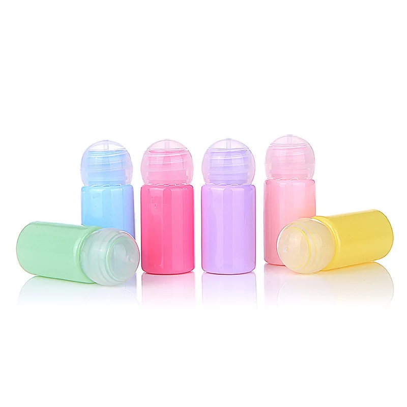 10ml Refillable Macaroon Color Squeeze Bottle with Ball Cover for Essence Emulsion TSA Airline Approved 50pcs/lot P196