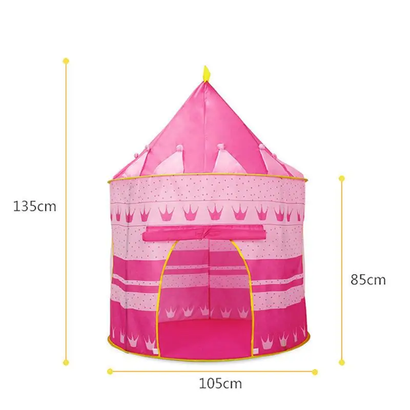 Cute Playhouse Prince and Princess Castle Children Kids Indoor Outdoor Play Tent(Pink