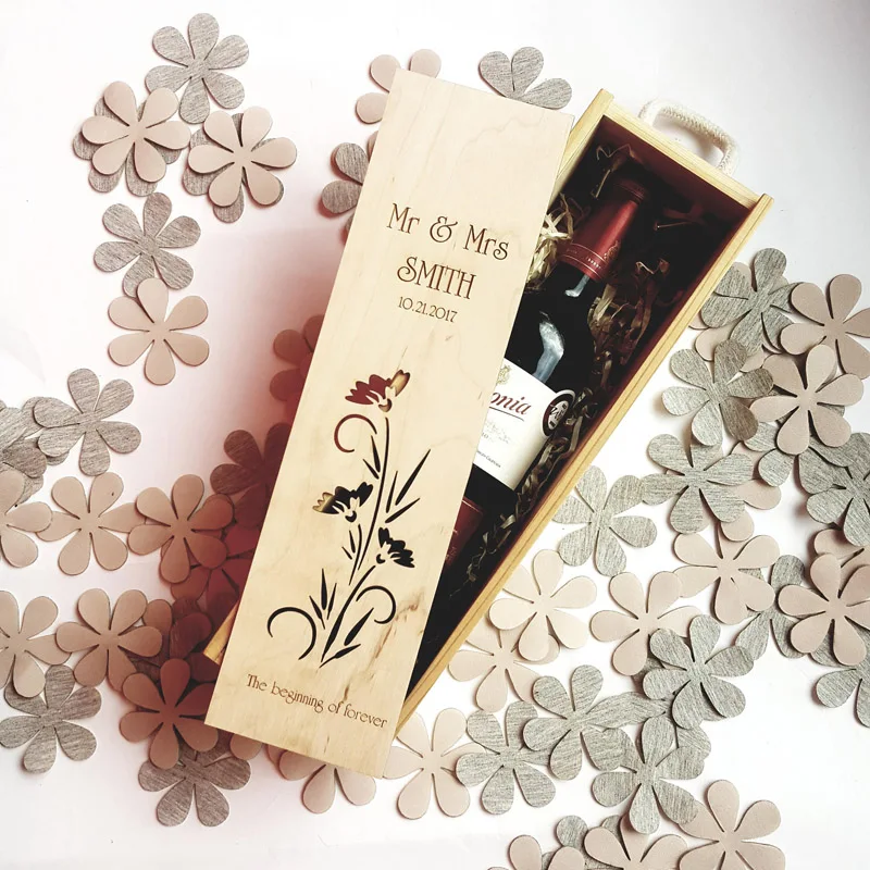 

Free Shipping 1set/lot Personalized wine wood Box