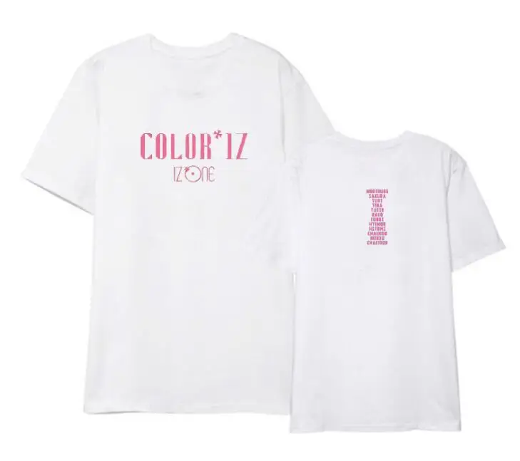 

Izone debute album colorz same all member name printing 9 colors t shirt for summer kpop unisex o neck short sleeve t-shirt