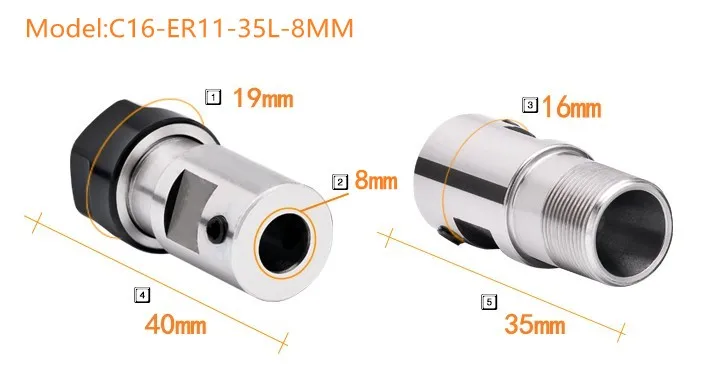 Мотор шпинделя вал Зажимной патрон инструмент стержень C16 ER11 35L 5 мм 6 мм 8 мм удлиненный зажим нож