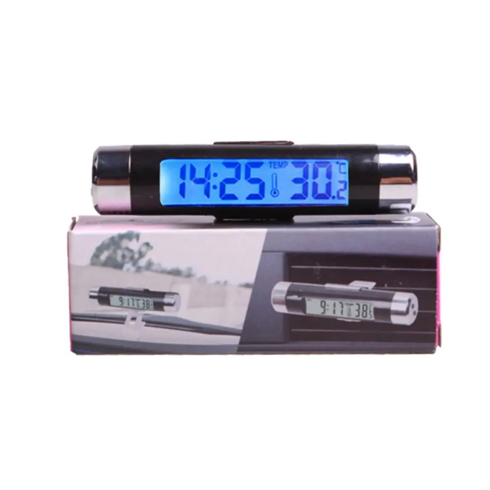 Car Air Conditioning Outlet Digital Thermometer Table Temperature Gauge Blue