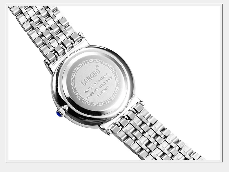Модные брендовые часы Longbo для женщин элегантные Гламурные стальной браслет водонепроницаемые кварцевые наручные часы женские montre femme 80095