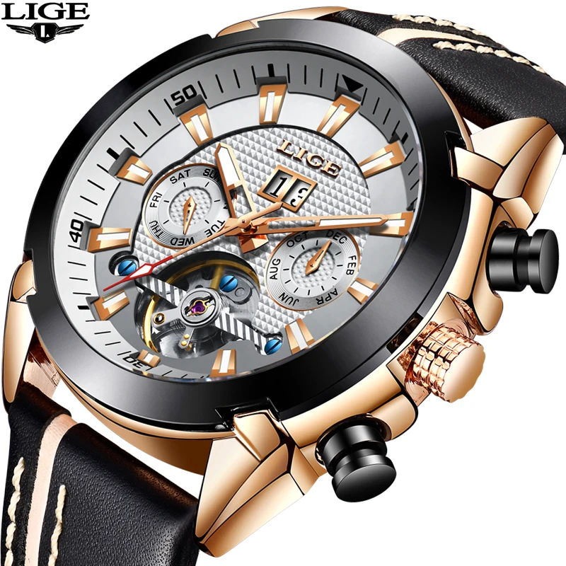 

Fashion Mens Watches LIGE 2019 NEW Men Sport Waterproof Automatic Mechanical Watchs Top luxury Luminous watch Relogio Masculino