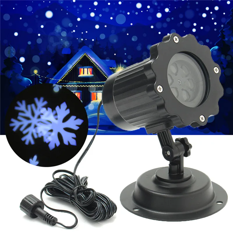 

Smuxi Christmas Outdoor Moving Laser White Snowflakes Projector LED Light EU/US/AU/UK 100-240V Waterproof 4 Light Stage Lighting