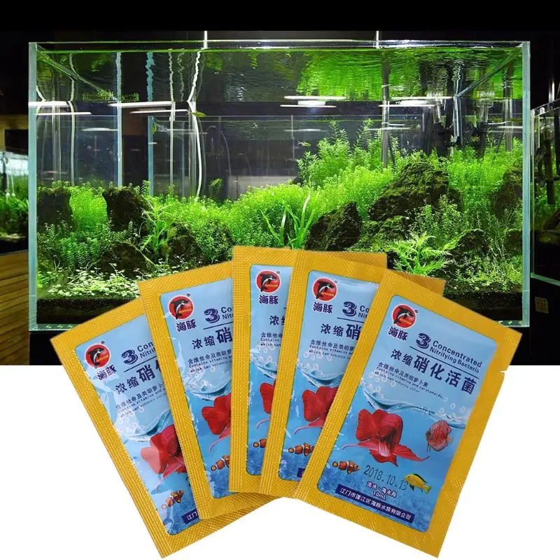 

OOTDTY 5Pcs/set Nitrifying Bacteria Aquarium Fish Tank Water Purification for Fresh Water Fish Products