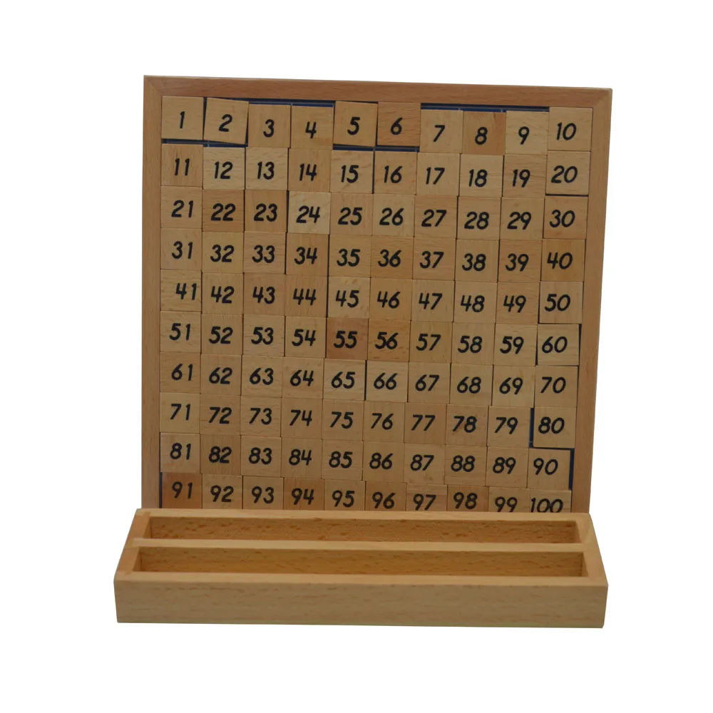 Wooden Montessori Teaching Aids Math 1 100 Consecutive Numbers Counting
