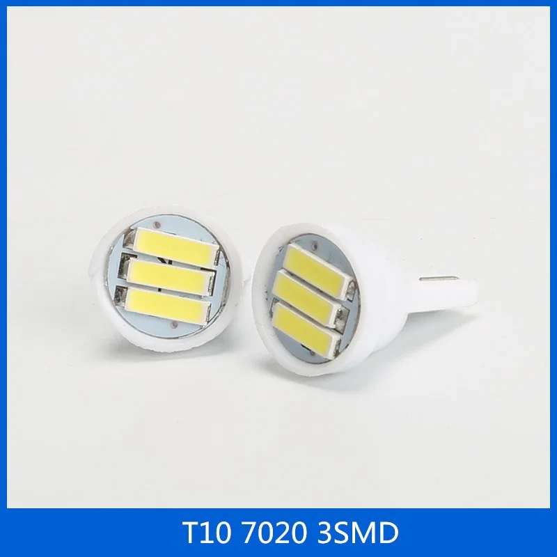 

10pcs car width led lamp 194 W5W 3smd 3 smd 3 led T10 wedge 3 led SMD 7014 7020 white 3led instrument light white