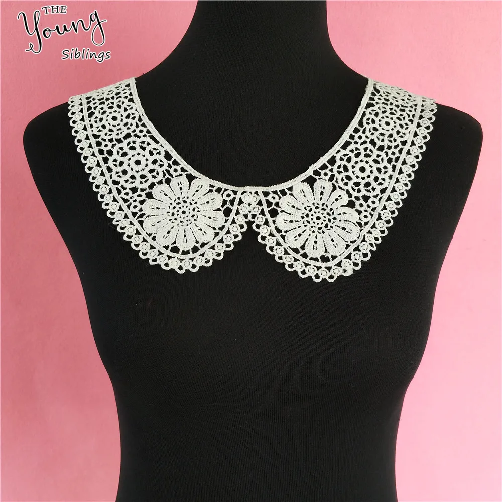 Hot sale white Lace collar hollow out flower lace neckline Decoration ...