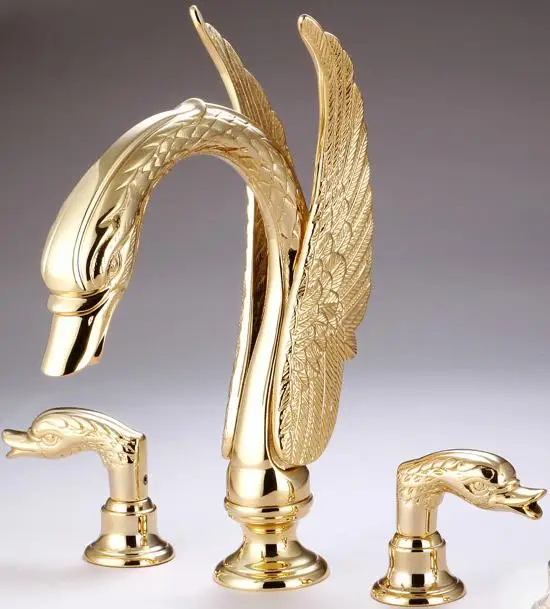 Free Shipping 3 Piece Roman Tub Or Sink Swan Faucets Bathroom