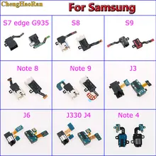 ChengHaoRan для samsung Galaxy S7 Edge G935 S8 S9 J3 J4 J6 NOTE 4 NTOE 8/9 разъем для наушников аудио гибкий кабель Разъем