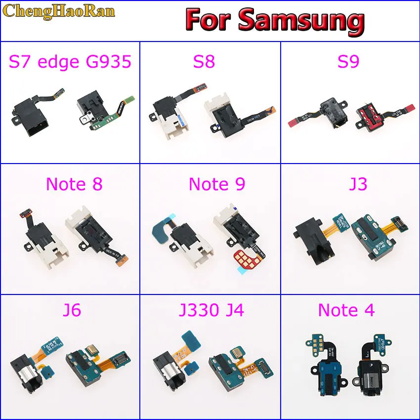 

ChengHaoRan For Samsung Galaxy S7 Edge G935 S8 S9 J3 J4 J6 NOTE 4 NTOE 8/9 Earphone Headphone Jack Audio Flex Cable Connector