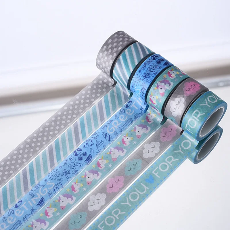 

New Arrival 1PC 15MM*5M Unicorn Flamingo Washi Tape Cute Cactus Pattern Masking Tape Decorative Scrapbooking Adhesive Tape