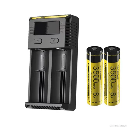 NITECORE I2 зарядное устройство+ NITECORE батареи 3500mAh 3200mAh 2600mAh 2300mAh 14500 NL147 NL166 RCR123 литий-ионный аккумулятор - Цвет: I2 2 x NL1835HP