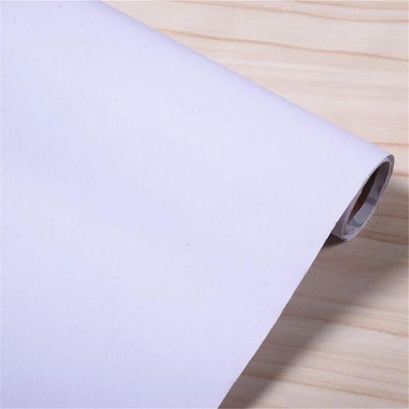 Papel de Parede Adesivos de Parede Auto adesivo Pvc Impermeável Branco Puro Quarto Móveis Renovação Adesivos Pegajoso