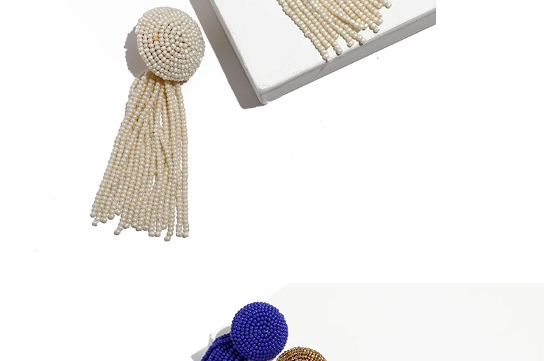 Bohemian Long Beaded Earrings Tassels Brincos Dangling Earrings For Women Resin Acrylic Drop Earings Fashion Jewelry (4)