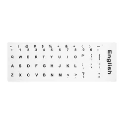 Universal Non-Transparent RU Keyboard Sticker Set: Multilingual Russian, English & Spanish Letters (English white Color)