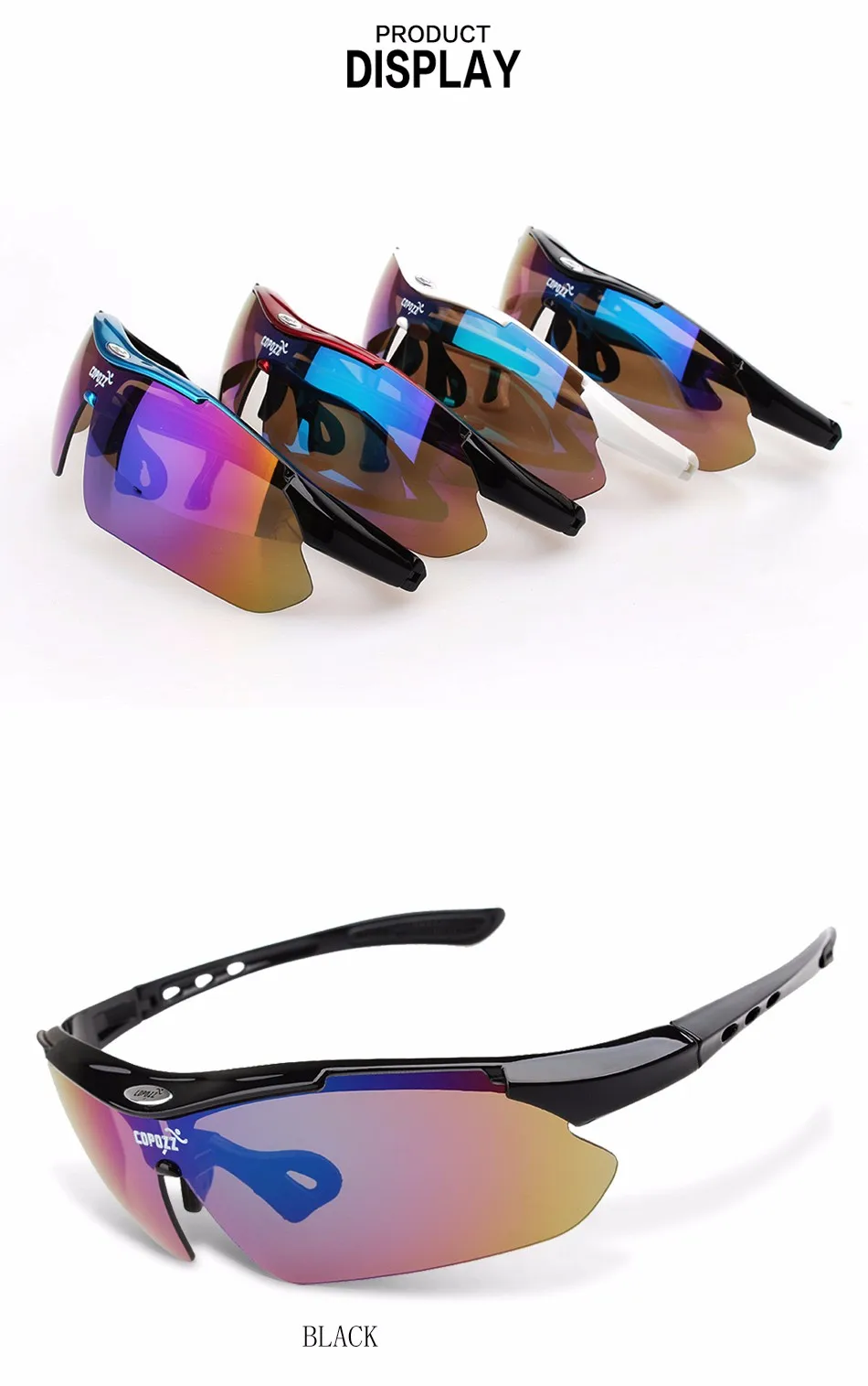 COPOZZ велосипедные очки, велосипедные спортивные MTB велосипедные солнцезащитные очки для мужчин, мотоциклетные очки с защитой от ультрафиолета, очки с 3 линзами, оправа для близорукости