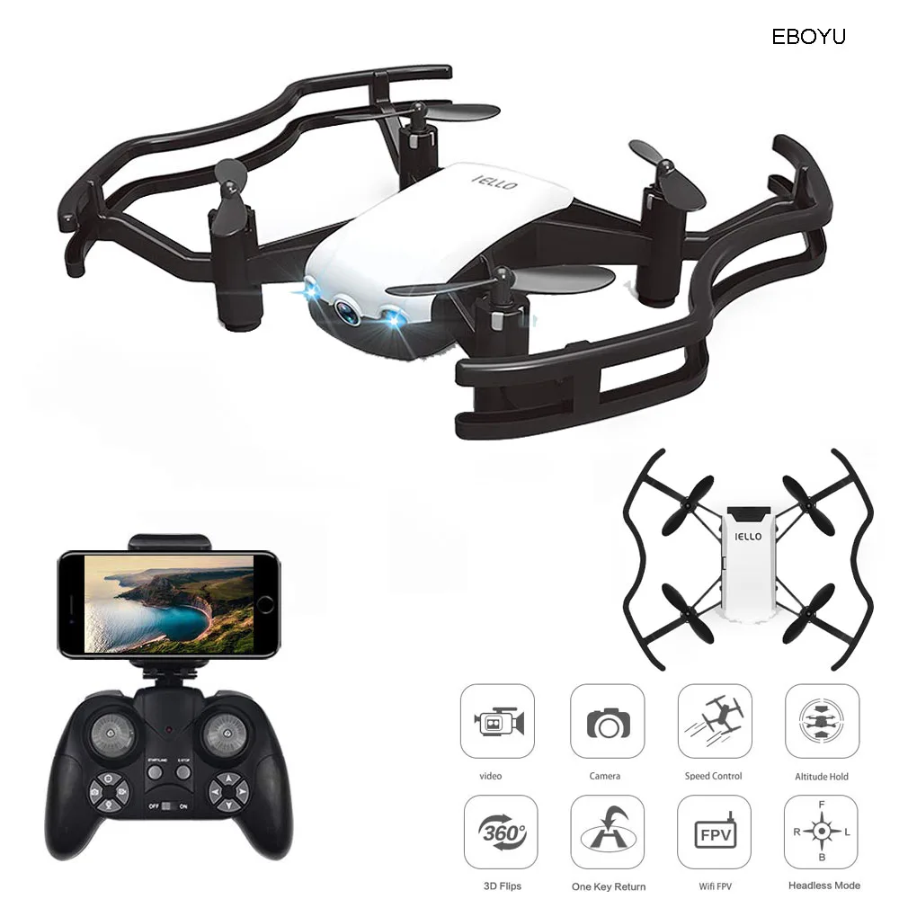 EBOYU F21W F21G Florld IELLO 720P Мини WiFi FPV Радиоуправляемый Дрон, удерживающий высоту, селфи-Дрон с управлением с приложением, Радиоуправляемый квадрокоптер, Дрон RTF