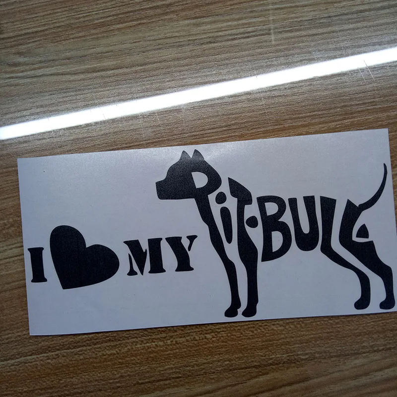 I love my Pit Bull Silhouette Car Decal Vinyl Sticker Pet Animal Letters Pitbull