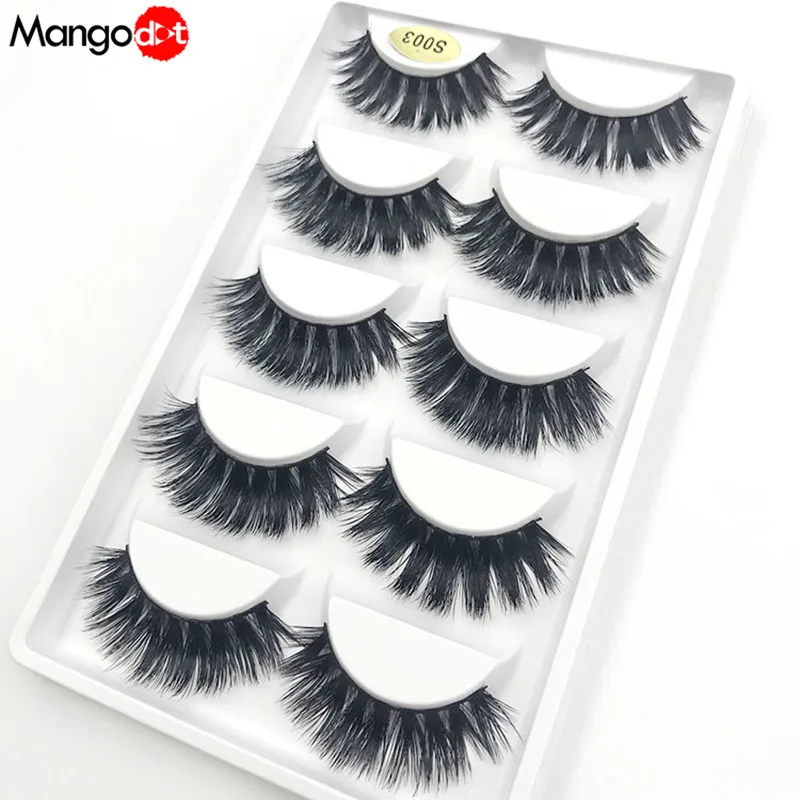 

Mangodot new 3d mink lashes full strip lash makeup false eyelash 3d mink eyelash extension hand made 5 pairs eyelashes S003
