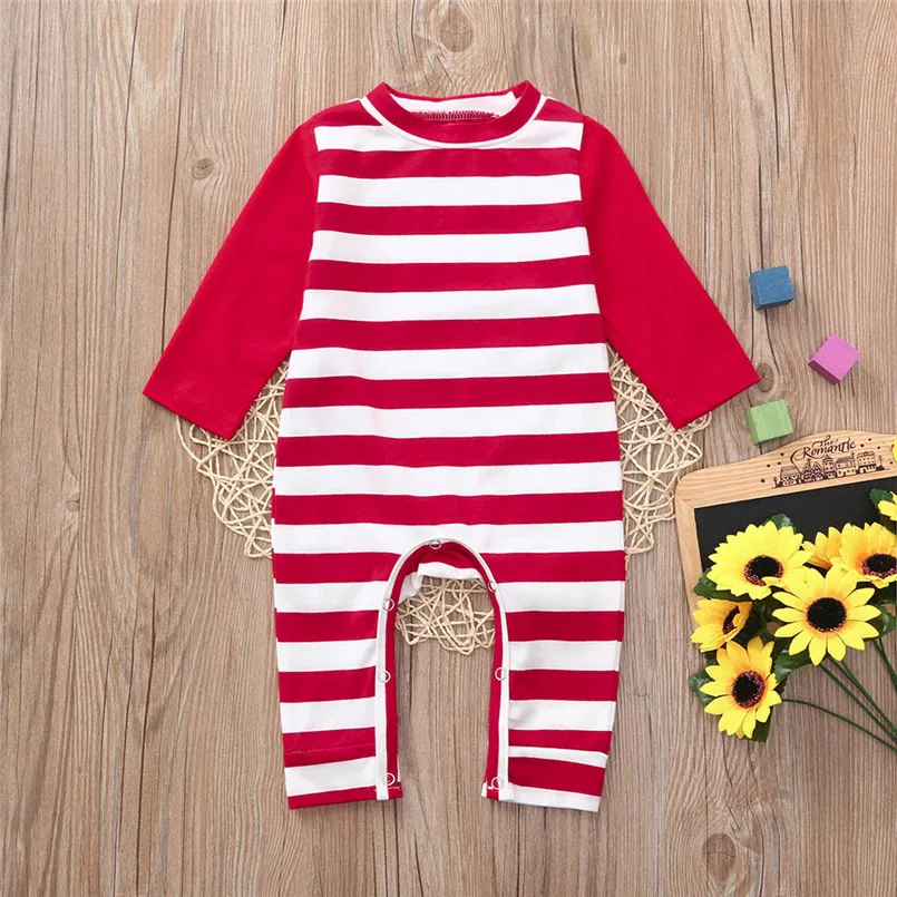 Baby Fashion Newborn Baby Boys Girls Long Sleeve Striped Romper Jumpsuit Clothes Outfits romper do beb menina #15O22 (3)