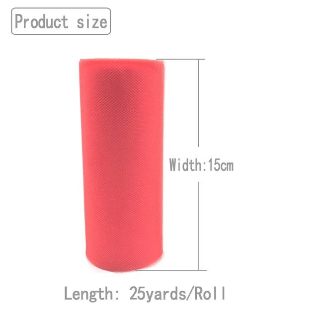 Rouleau de Tulle pour Décoration de Mariage, Bobine de Tissu, Tutu, Organza, Laser, Bricolage, Fournitures de ixd'Anniversaire, 25 Yards 15cm 2