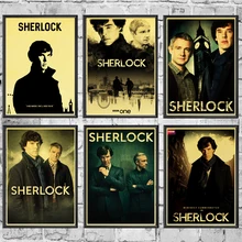 Sherlock Holmes TV americana pegatina de series para pared Retro cartel impresiones de alta calidad para la sala de decoración del hogar pintura