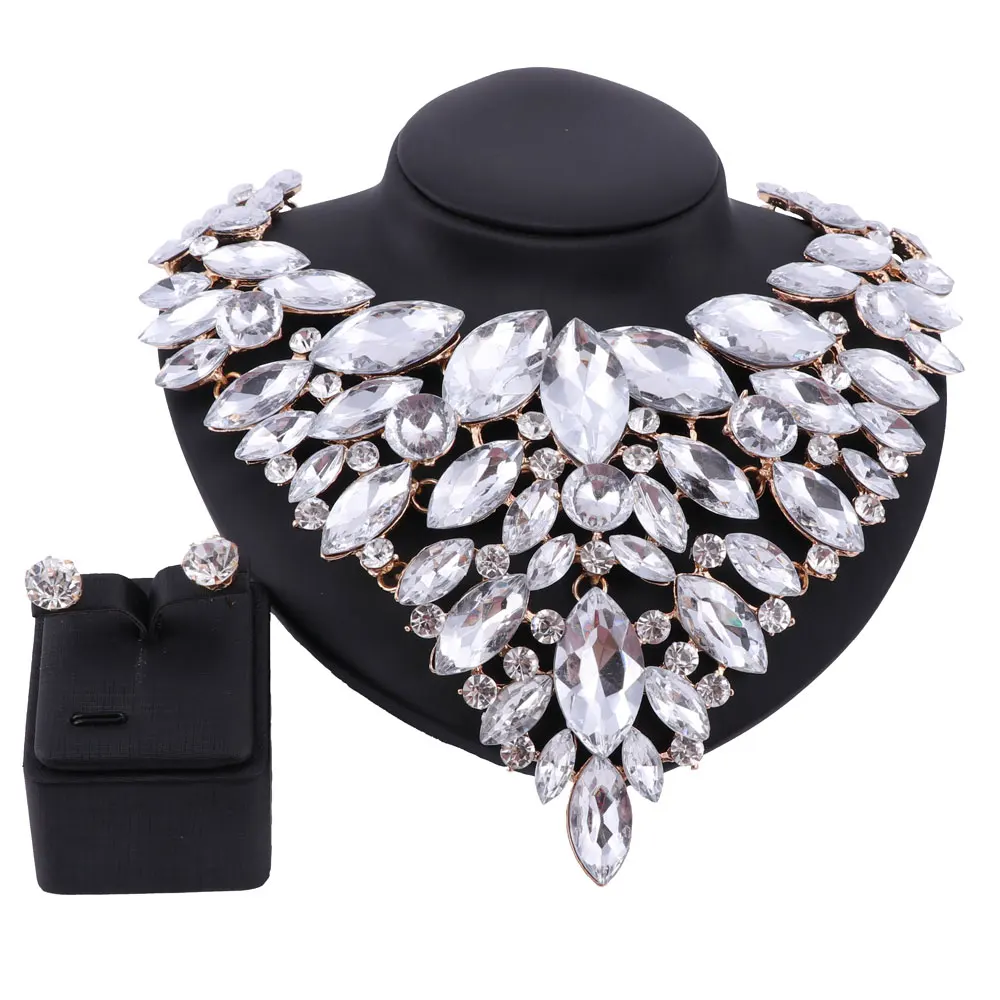 crystal wedding jewelry sets for brides