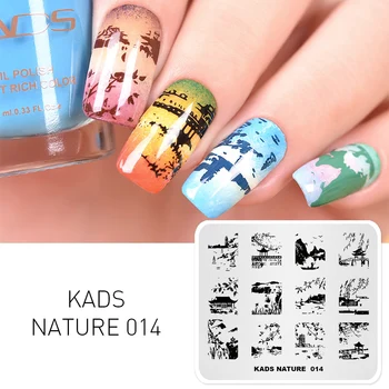 

KADS 1PC Nail Stamping Plates Nature Pavilion Lake Viewpoint Design Image Template Nail Stencil Templates Stamping Stamp