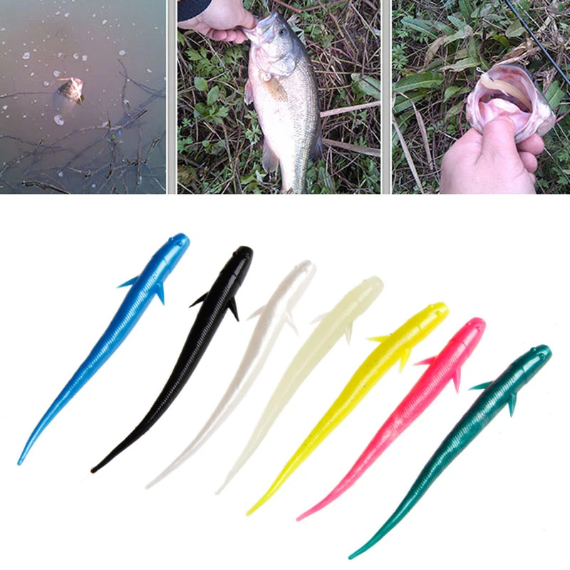 10 個 7 センチメートルソフト釣り餌シングル指摘ドジョウワームタックルジグ新しい Fishing Lures Aliexpress