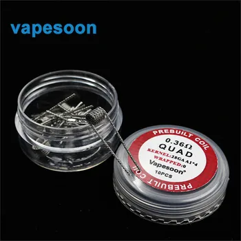 

1 box vapesoon Electronic Cigarette Vape replacement DIY Wire Quad premade Coil 0.36ohm for DIY RDA RBA Atomizer Vaporizer