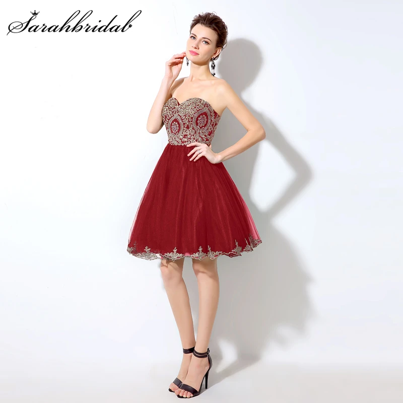 

New Arrival In Stock Short Cocktail Dresses Crystal Lace A-line Homecoming Dress Rode De Soiree Real Photo Vestido LSX028