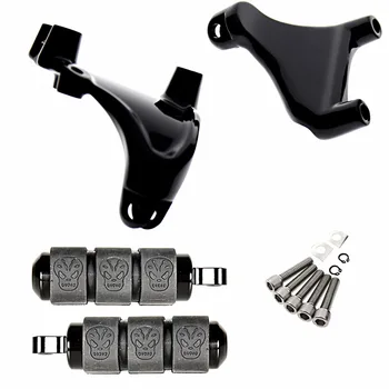 

Rear Gloss Black Passenger Mounting With Rudyness Footpegs For Harley Sportster XL 883 883R 883N 883L Low