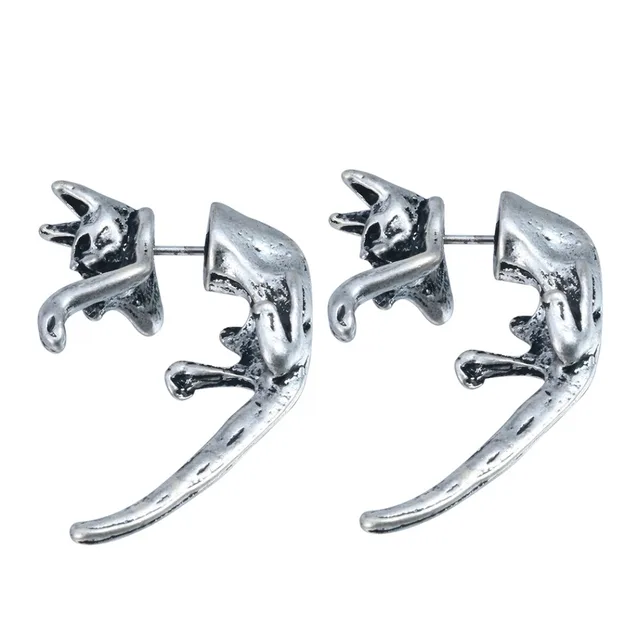 Qiming One Pair Fantastic Jewelry Kitty Cat Studs Animal Pet Qiming One Pair Fantastic Jewelry Kitty Cat Studs Animal Pet Two Parts Earrings For Men