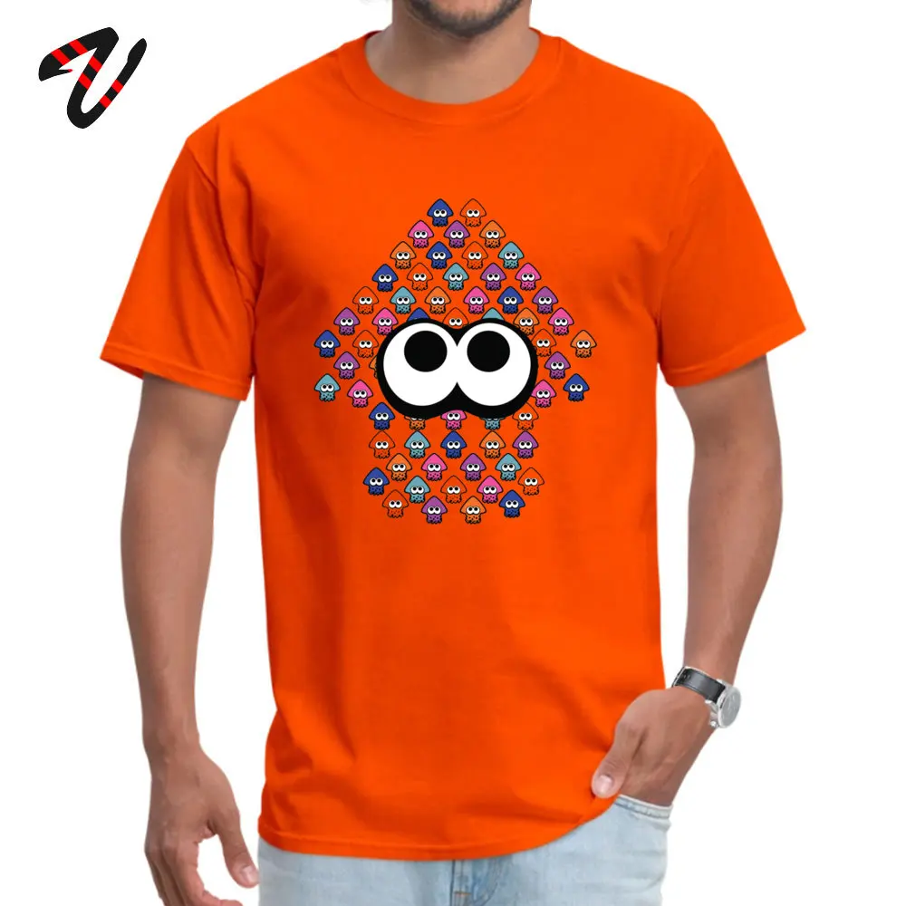 Group Top T-shirts Simple Style Short Sleeve Slim Fit Round Collar 100% Cotton Fabric Tees Summer Tshirts for Men VALENTINE DAY Splatoon Inspired Squid made of Squid 702 orange