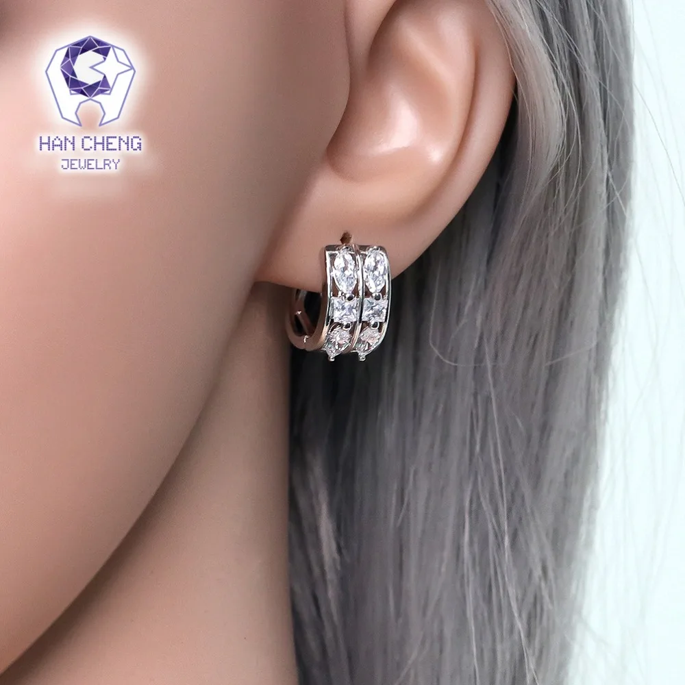 HanCheng новые модные роскошные Посеребренная петля круг циркон фианит драгоценный