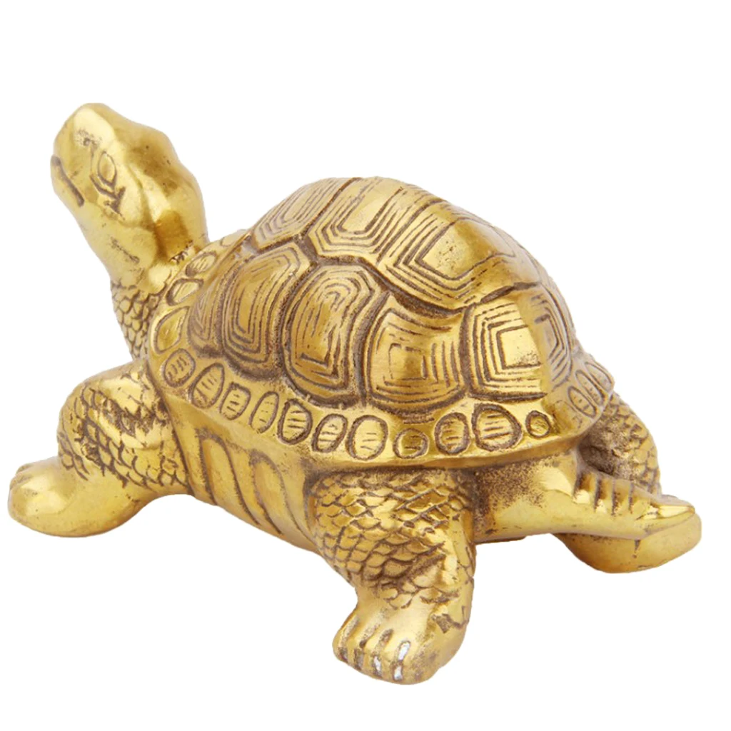 Chinese Traditional Fengshui Coins Money Attractor Decor Figurines Statue Figure Craft Golden Plated 3-7inch	