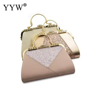 

Women Bag With Rhinestone Gold Totes 2019 Female Sequin Handbag Designer Evening Clutch Pouch Glitter Top-Handle Hand Bags