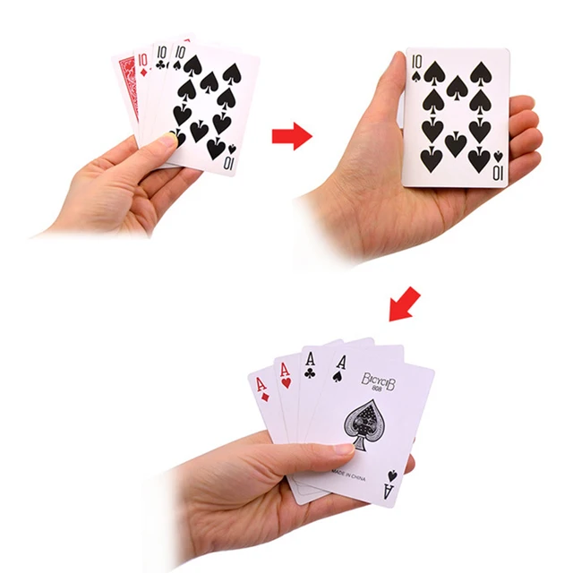 4 Cards Transformer Magic Tricks 10 To A Card Magic Props 10 Change A Magic Sets Close Up Street Card Props 2