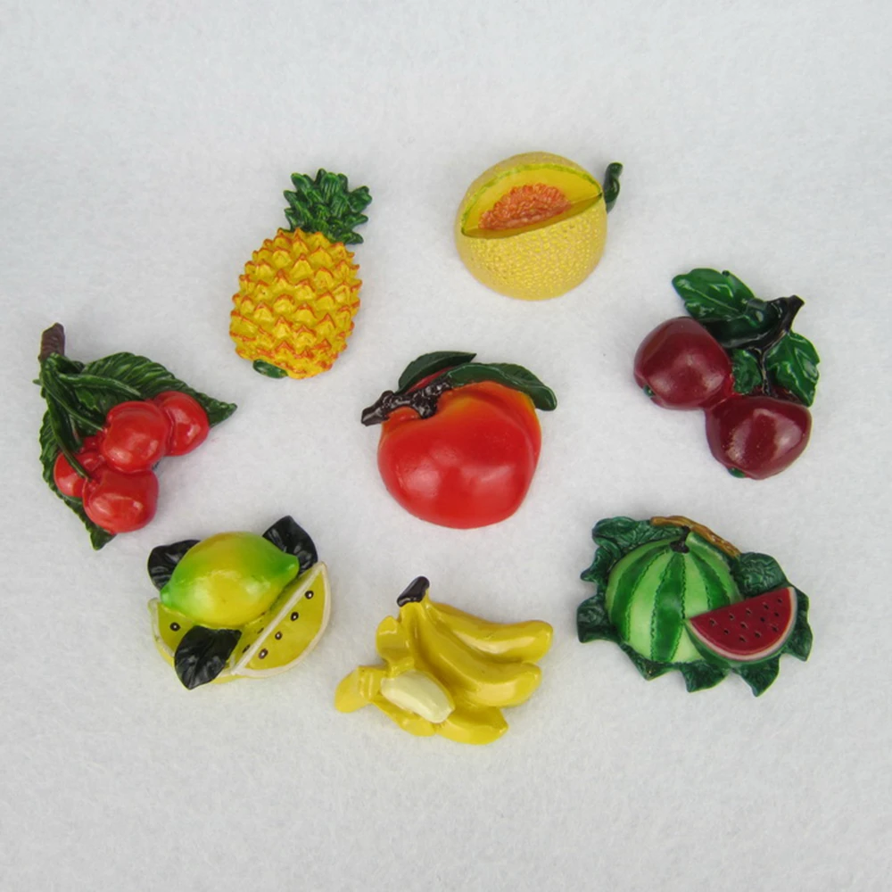 

Lovely 3D Fruits Fridge Magnets Creative Handmade Resin Refrigerator Magnetic Message Stickers Home Decor Decoration