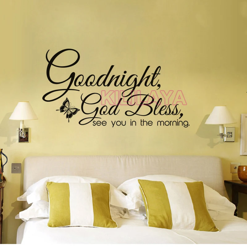 Christian Goodnight God Bless Religious Vinyl Wall Sticker Wall Decals Wall Art For Living Room Home Decor House Decoration Art Lute Decal Makerart Chandelier Aliexpress