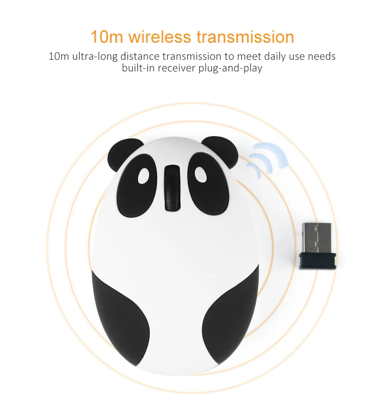CHYI Милая мультяшная панда беспроводная мышь 1600 dpi оптическая перезаряжаемая мышь USB компьютерная мышь с ковриком для Мыши для ПК ноутбука девушки