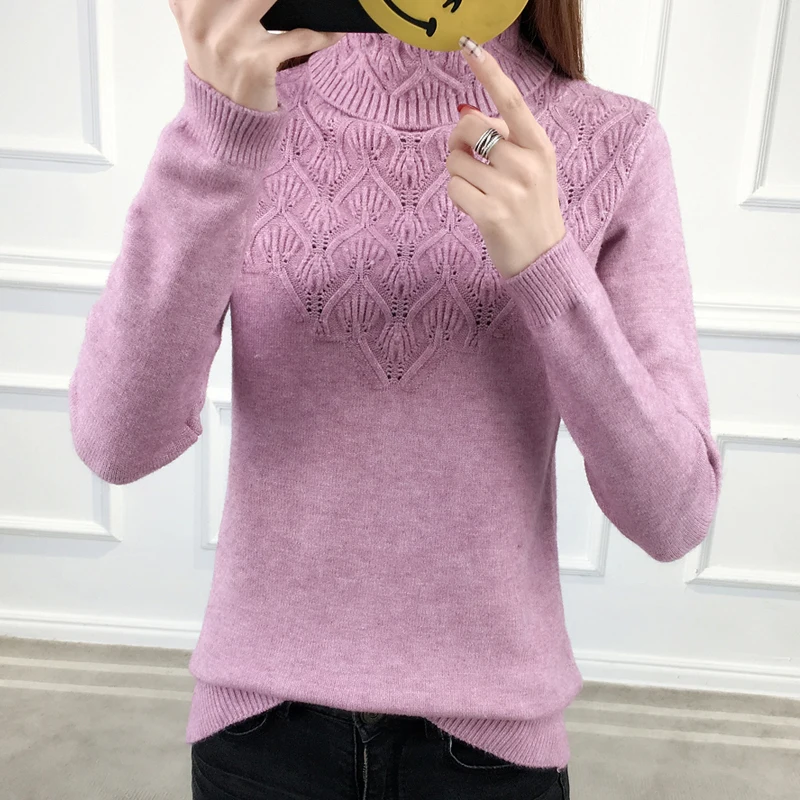 2018 Autumn winter Fashion Women sweater high elastic Solid Turtleneck sweater women slim sexy tight Bottoming Knitted Pullovers