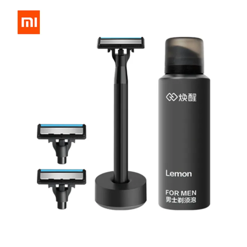 Original xiaomi mijia Men Razor 6 in 1 set German importing Shaving head lemon Shaving bubbles with Magnetic Replace the Clip