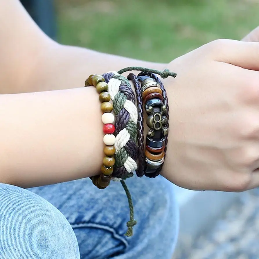 Luminous Constellation Zodiac Bracelet - Black Leather Punk Bracelet For Men & Women