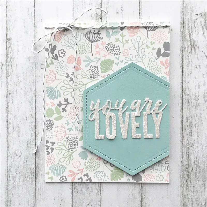 

Eastshape You Are Lovely Metal Cutting Dies Heart Dies Scrapbooking for Card Making Embossing Crafts Stencil Decor Cuts Frame